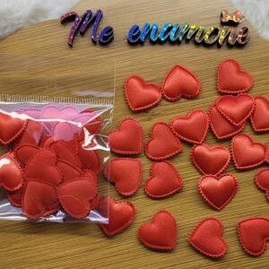 CORAZONCITOS ROJOS CON ORILLA