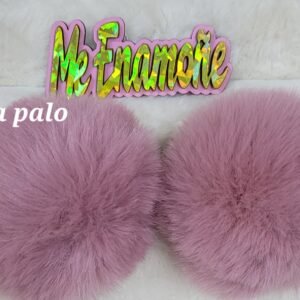 POMPON LLAVERO PAR ROSA PALO