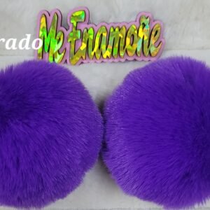 POMPON LLAVERO PAR MORADO