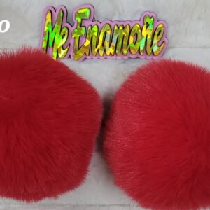 POMPON LLAVERO PAR ROJO