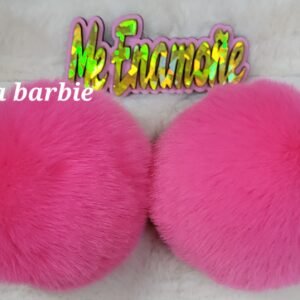 POMPON LLAVERO PAR ROSA BARBIE
