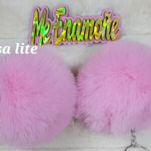 POMPON LLAVERO PAR ROSA LITE