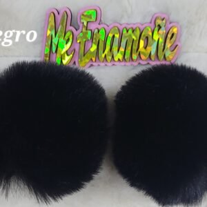 POMPON LLAVERO PAR NEGRO