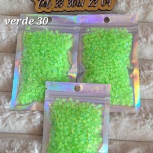 BOLSA DE CRISTAL RESINA VERDE NEON