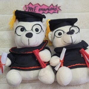 PELUCHE OSITO GRADUACION BLANCO