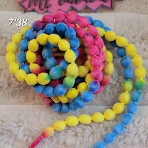 AGUJETA DE ALGODON AZUL, AMARILLO Y ROSA